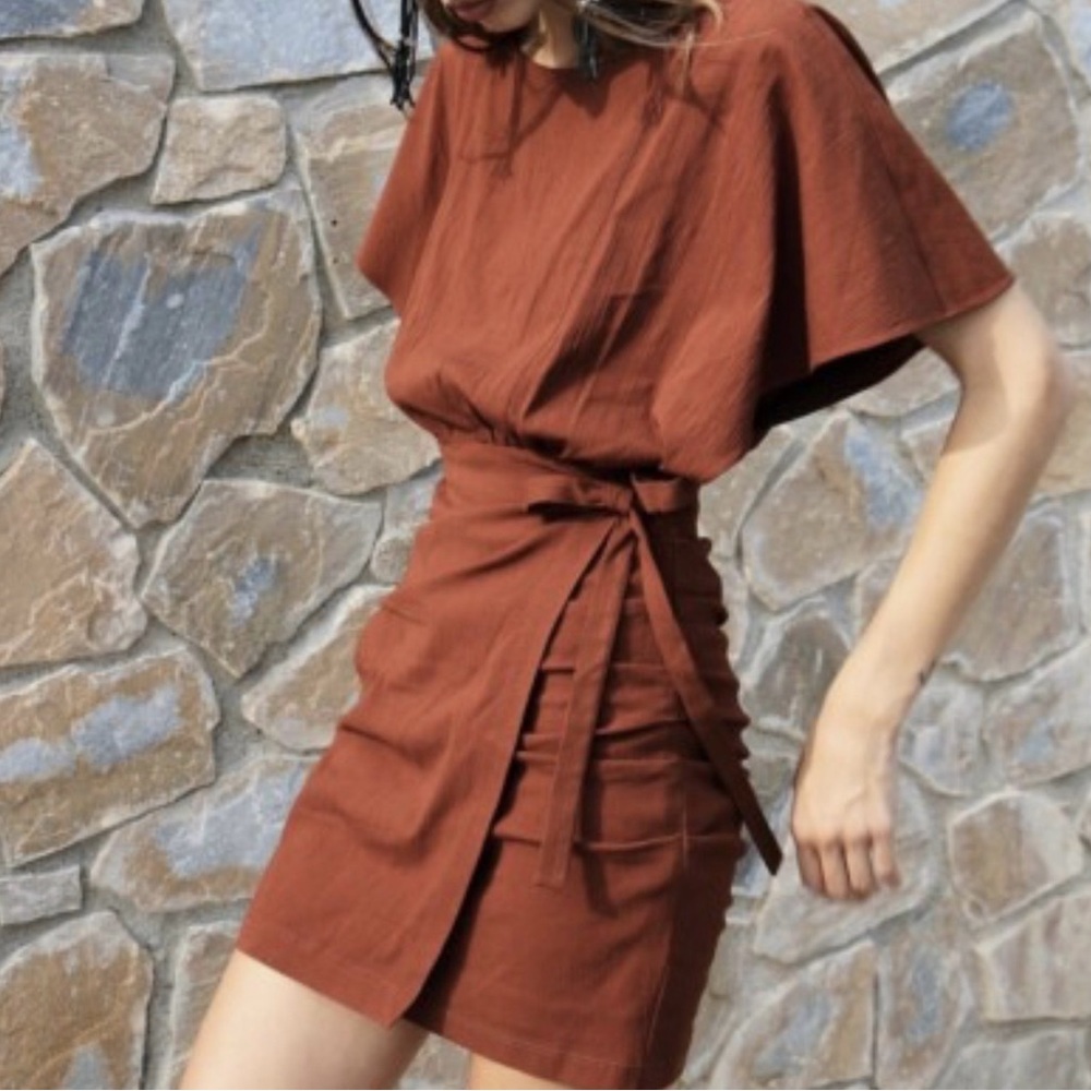 Free People Asymmetrical Rust Dress